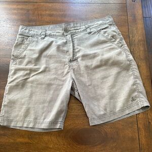 PrAna Furrow Shorts Men's 36x8*(38x7.5) Brown Chino Hemp Blend Outdoor Hiking